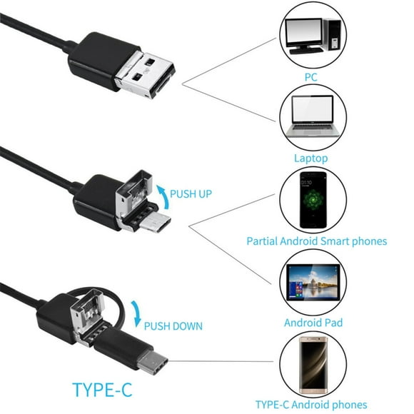HD Endoscope Mobile Phone Inspection Camera Vent HD endoscope Pipe Engine USB Inspection Endoscope, 1m