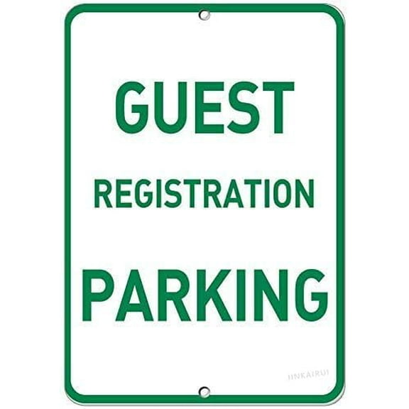 Retro Metal Tin Sign Wall Decor New Metal Sign Aluminum Sign Guest Registration Parking Parking Sign for Outdoor & Indoor 12" X 8" Vintage Signs Plates Printed