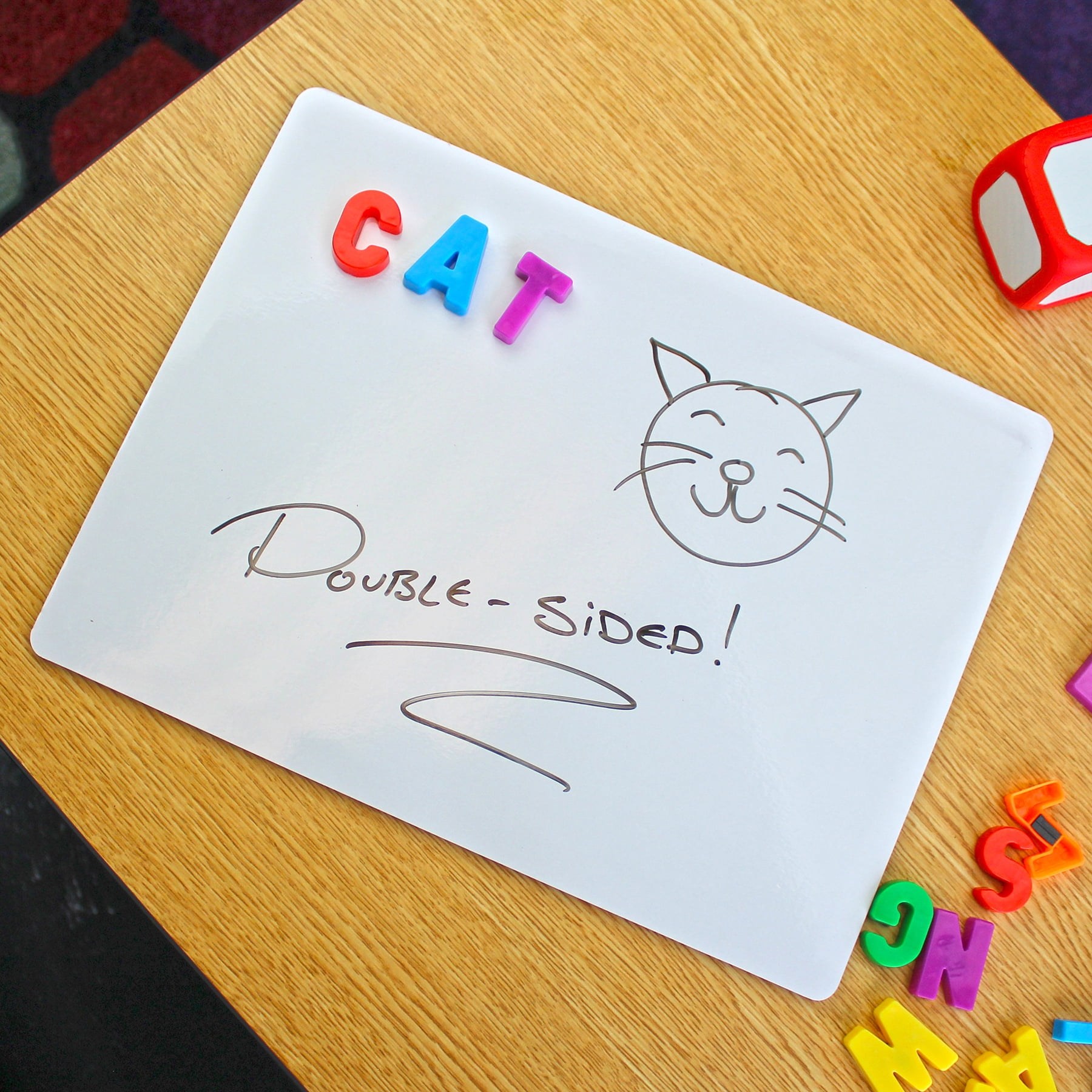 Flipside Products Two-Sided Magnetic Dry Erase Board, 9" x 12", Ruled, Pack of 24