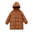 thumbnail image 6 of Xdegoge Girls Long Puffer Coat Hooded Quilted Thick Winter Warm Jacket with Buttons and Pockets for Kids Outdoor Snow Heavyweight Outerwear, 6 of 6