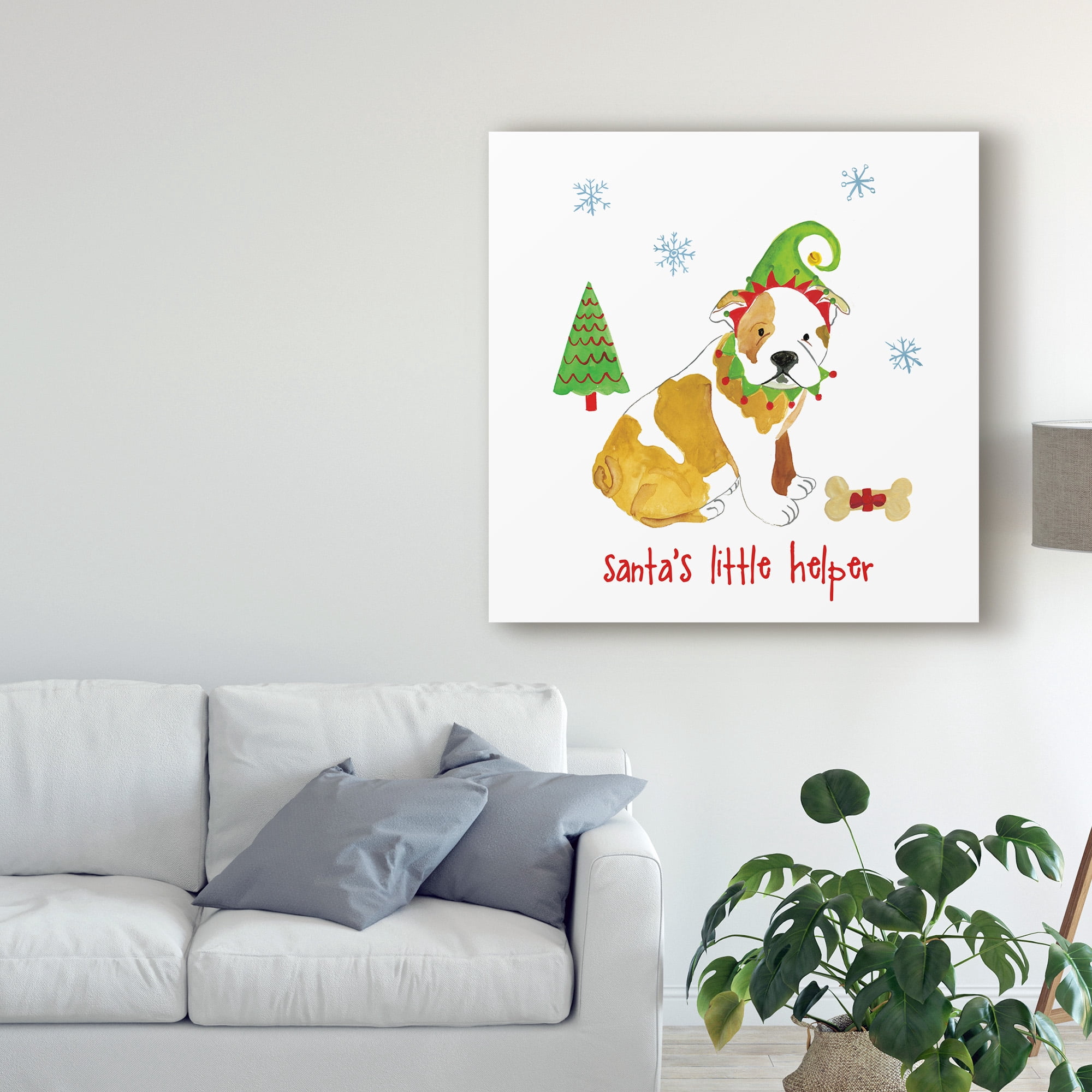 Trademark Fine Art 'Christmas Puppers I' Canvas Art by Farida Zaman