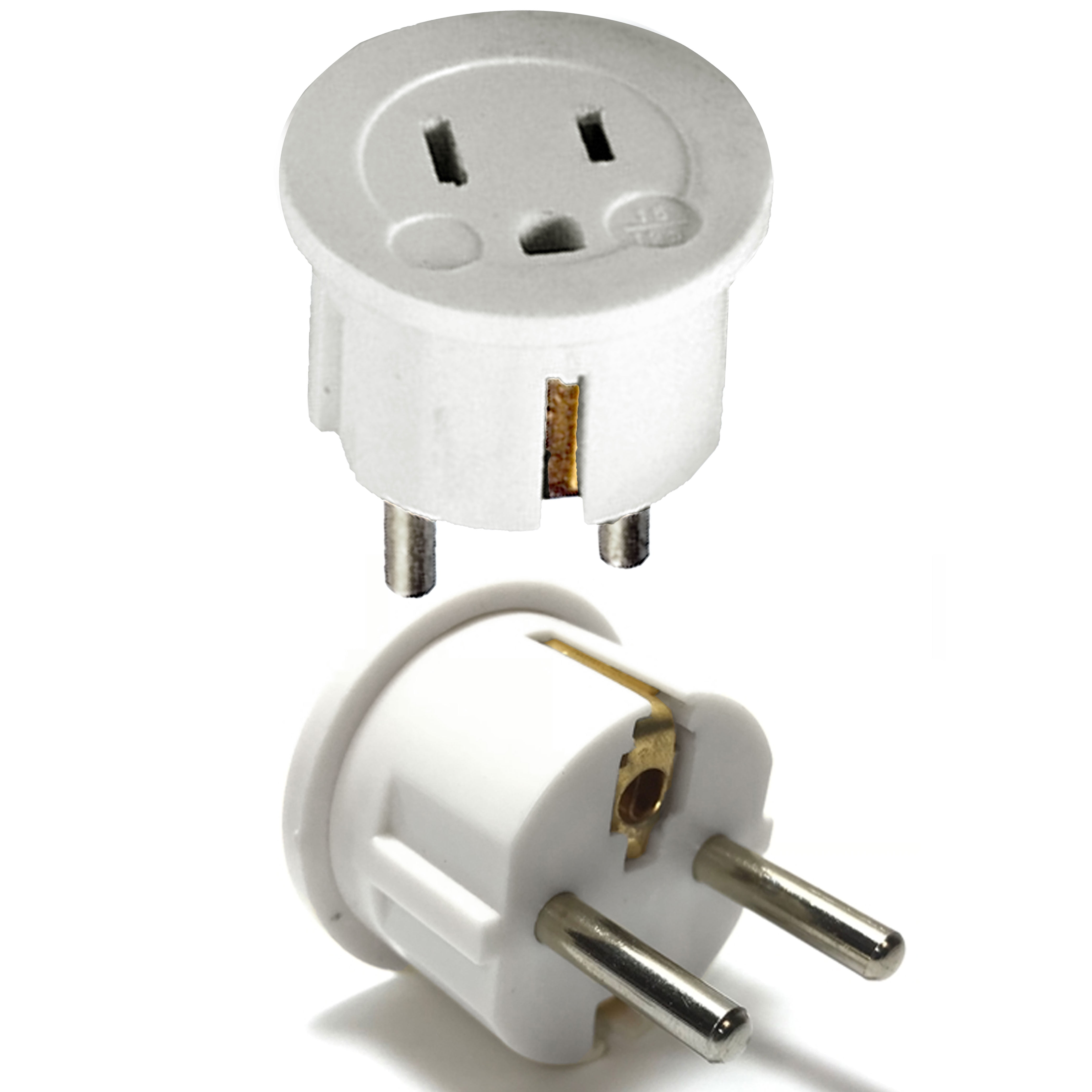 American US to European EU Travel Adapter Power Jack Wall Plug Outlet Converter 