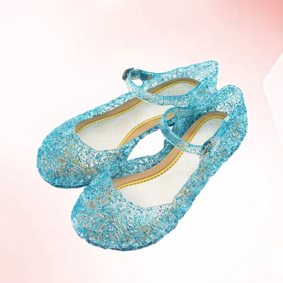 Raindrops 1 Pair Toddler Jellies Open-toe High Heel PVC Sky-blue Comfortable for Parties