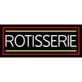 thumbnail image 1 of Rotisserie With Red Border LED Neon Sign 10 x 24 - inches, Clear Edge Cut Acrylic Backing, with Dimmer - Bright and Premium built indoor LED Neon Sign for restaurant window and interior decor., 1 of 7