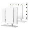 thumbnail image 4 of Impressions Vanity Trifecta Plus Vanity Mirror with 15 LED Globe Bulbs for Makeup Room (White), 4 of 9