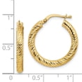 thumbnail image 3 of Auriga Fine Jewelry 14K Yellow Gold Polished 3mm Diamond-cut Round Hoop Earrings for Women, 3 of 5