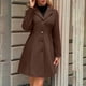 thumbnail image 5 of AUNVITO Women's Casual Warm Stand Collar Button Front Belted Pocket Long Sleeve Jacket Coat, 5 of 9