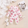 thumbnail image 3 of UAMVSH Newborn Baby Jumpsuit Fleece Sherpa Winter Long Sleeve Hooded Romper Comfy Soft Heart Print Cute Onesies for Baby Girl, 3 of 6