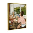 thumbnail image 4 of Stupell Industries Girl with Cozy Breakfast Food & Beverage Painting Gold Floater Framed Canvas Art Print Wall Art, 17 x 21, 4 of 10