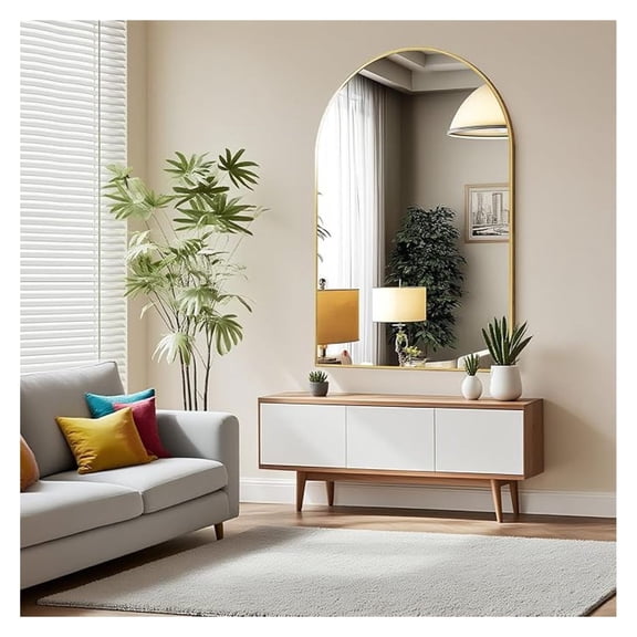 36"x24" Arch Bathroom Mirror, Wall Mirror, Vanity Mirror, with Metal Frame for Bathroom, Bedroom, Entryway -
