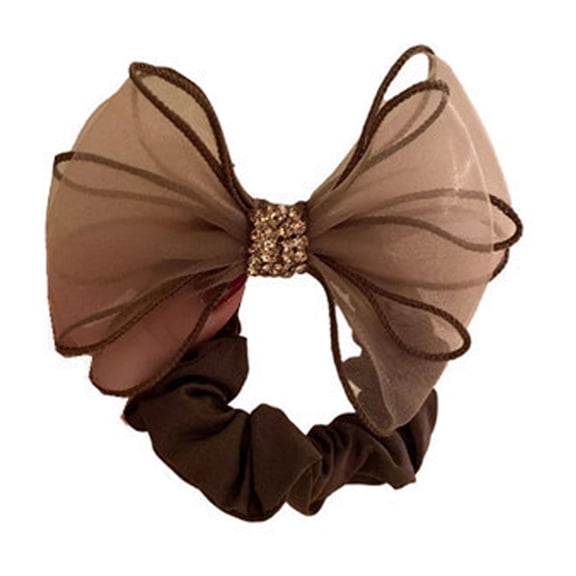 Sparkling Rhinestones Bows Scrunchie Stretchy Hair Fashion Hair Accessories For Daily Use Gym Event Multiple Colors