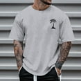 thumbnail image 2 of Men T Shirt for Men Summer Short Sleeve Coconut Tree Print Comfortable Breathable Everyday Wear Purple XL, 2 of 5