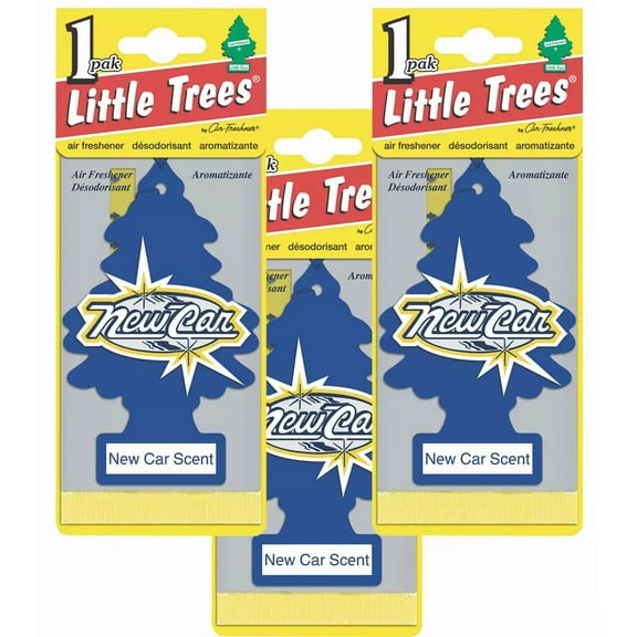 Little Trees Hanging Car And Home Air Freshener, New Car Scent - Pack Of 3