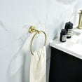 thumbnail image 7 of Wowow 6-Pieces Brushed Gold Bathroom Hardware Set Round Wall Mounted with Towel Ring Toilet Paper Holder Towel Hook and Towel Bar in Black and Gold, 7 of 7