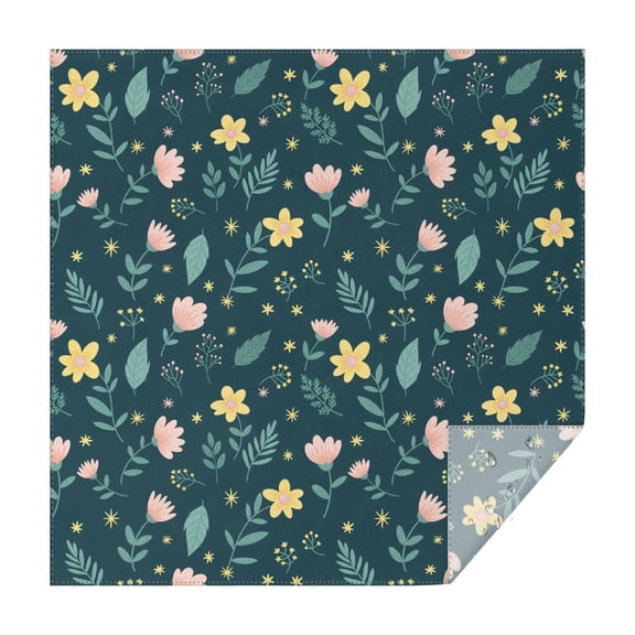 Pioneer Flower Floral Print Pattern Square Tablecloth, Waterproof Wipeable Spillproof Washable Table Cover for Home Kitchen Party Decor, 42"x42"