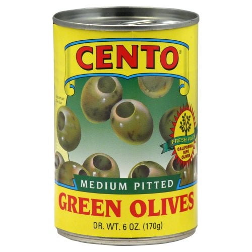 Cento Pitted Green Olives, 6 Ounce