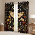 thumbnail image 2 of Homewish Boho Moth Kitchen Curtains, Hippie Flower Mushroom Black Out Curtains Pack of 2 (42x63 Each), 2 of 5
