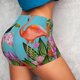 thumbnail image 4 of Fotbe Tropical Jungle Flamingo Shorts Sin Costuras – Shorts Deportivos de Cintura Alta para Mujer, Elásticos para Gimnasio, Yoga, Running o Ciclismo-X-Large, 4 of 8