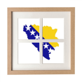 thumbnail image 1 of Bosnia y Herzegovina mapa bandera nacional Pantalla de escritorio de pared de marco 4 aperturas, 1 of 4