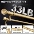 thumbnail image 5 of OLV Gold Double Curtain Rods for Windows 36-72",Adjustable Heavy Duty Dual Window Rods,Decorative Crystal -Foil Finial, 5 of 9