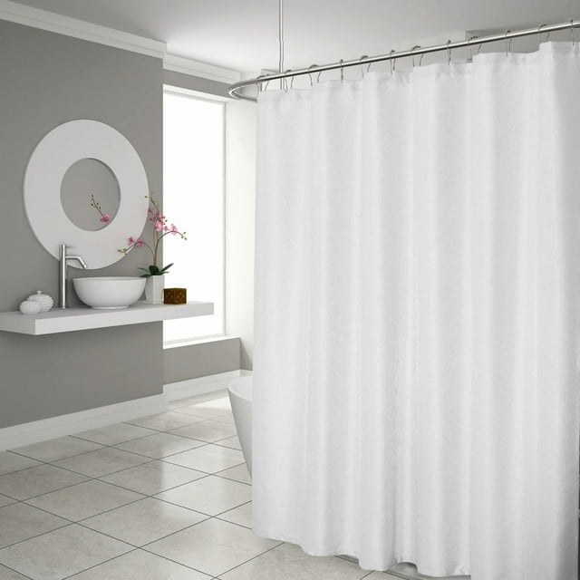 homeroots bed & bath 399718 Luxurious White Waffle Weave Shower Curtain
