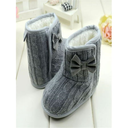 Baby Bowknot Soft Sole Winter Warm Shoes Boots