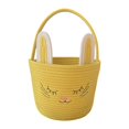thumbnail image 1 of Cesta de conejito de Pascua con asa, adorable bolsa de golosinas vacía, organizador de almacenamiento Amarillo, 1 of 8
