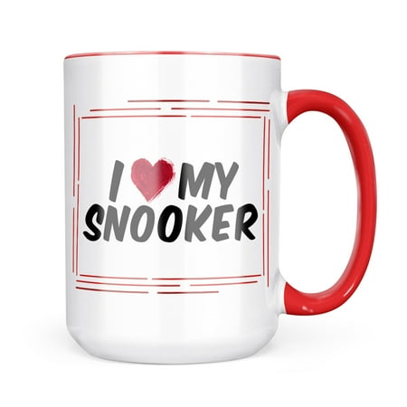 

Neonblond I heart love my Snooker Mug gift for Coffee Tea lovers