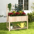 thumbnail image 4 of Patiojoy Raised Garden Bed with Trellis 48x23x63 Inch Elevated Planter Box with Bed Liner Bottom Storage Shelf, 4 of 10