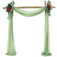 thumbnail image 3 of Cortinas transparentes de gasa con forma de arco para bodas, color verde salvia, para baby shower, fiestas de cumpleaños, decoración navideña, suministros para el hogar, 3 of 5