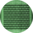thumbnail image 1 of Ahgly Company Indoor Round Oriental Emerald Green Industrial Area Rugs, 4' Round, 1 of 4