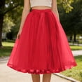 thumbnail image 6 of TaTaai Women's Sweet Fluffy Multi-Layer Tulle Princess Skirt Colorful Elastic Waist Half Skirt For Party Cosplay Holiday Daily Wear Gift, 6 of 7