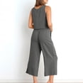 thumbnail image 6 of Cotton Linen Two Piece Sets for Women 2025 Wide Leg Two Piece Pants Set Casual Tank Tops Two Piece Outfits Summer Lounge Set, Limited Time Offer, Under 10 Dollars, 6 of 6
