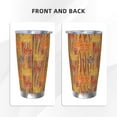 thumbnail image 3 of KLL Autumn Maple Leaf Stripes Print 40oz Stainless Steel Insulated Car Cup with Spillproof Lid - Keep Your Drink Hot or Cold on the Go-Straw Three-piece Set, 3 of 8