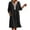 *1-Black, variant on VBVC Women's Cotton Linen Button Down Midi Dress , V Neck Half Sleeve Pleated Dress For Women , Ladies' Summer Side Slit Dresses with Pockets, S-2XL