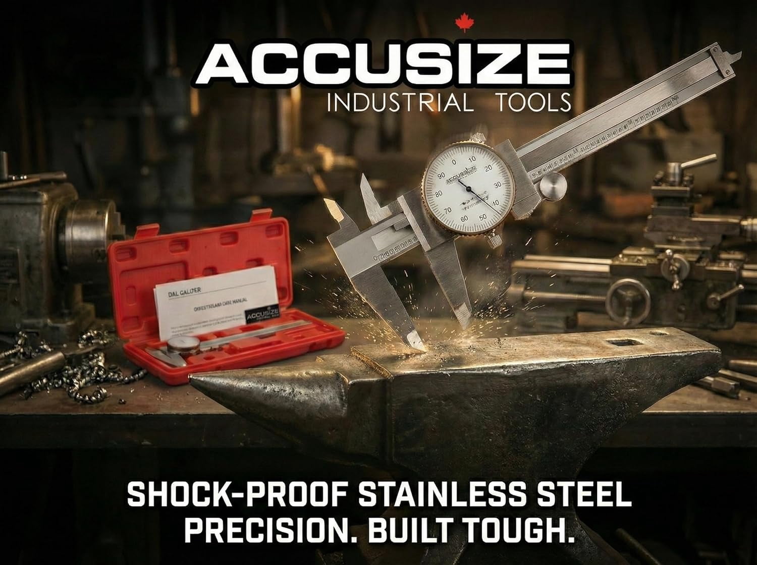 0-6 inch by 0.001 inch Precision Dial Caliper, Stainless Steel, in Fitted Box, P920-S216