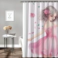 thumbnail image 2 of Shiartex Flowers Print Shower Curtain, Chic Modern Bathroom Decor Background Curtain for Showers and Bathtubs, 100% Polyester Fiber, Mother's Day Bathroom Curtain with Hooks 36x72, 2 of 7