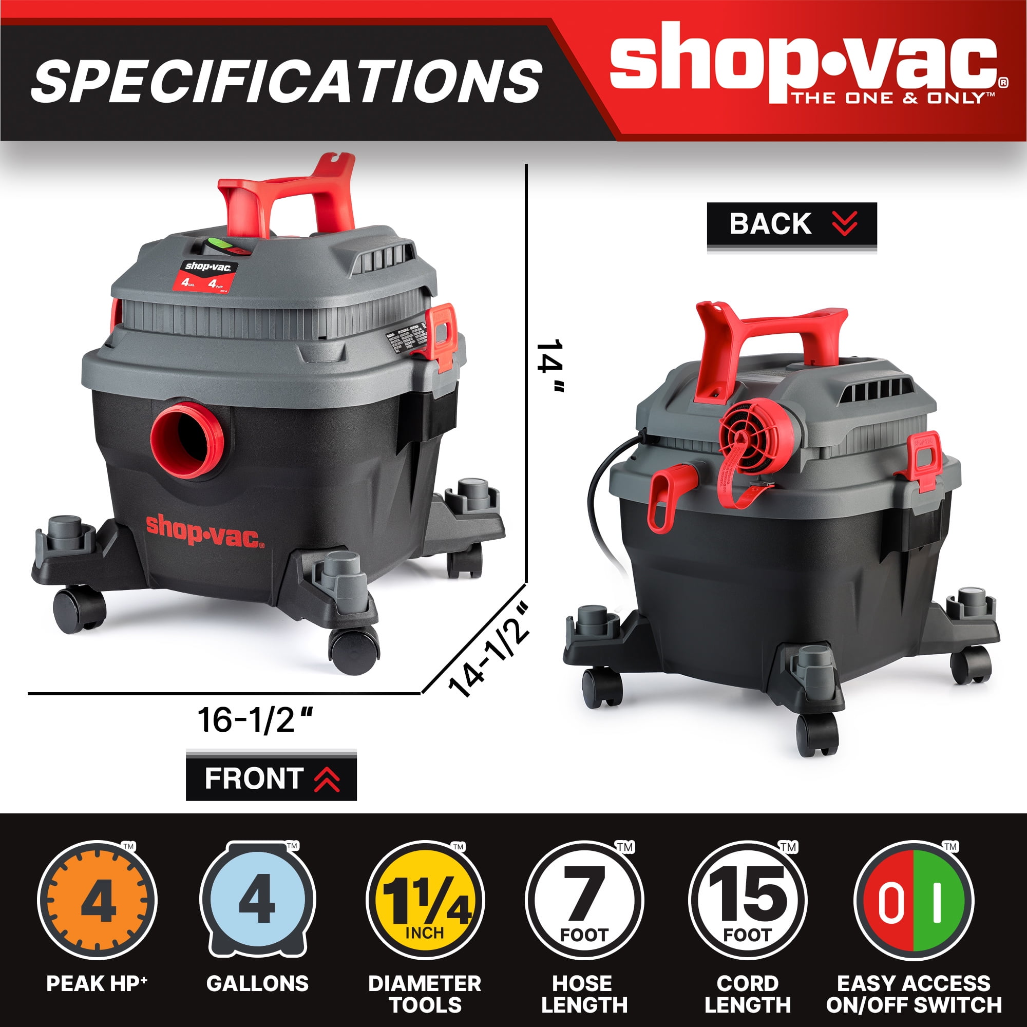 Shop-Vac 4G 4.0HP Square Wet Dry Vac