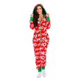 thumbnail image 1 of Pijamas de Navidad Onesis para mujer, una pieza con capucha, patrón de Papá Noel, ropa de dormir acogedora para adultos, monos, ropa de casa, Otoño Invierno, nuevos de abrigo, 1 of 4