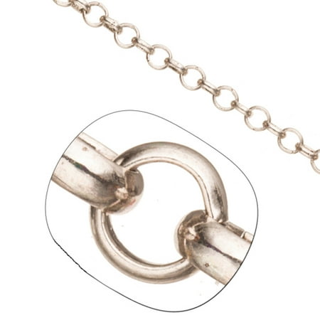 Antique Silver Rolo Chain, Antique-Silver Plated Brass 4mm Sold per pkg of 5 Ft