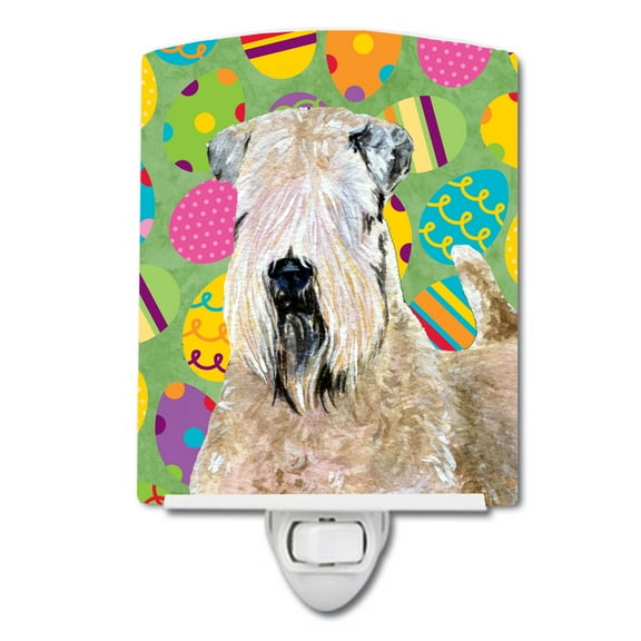 Caroline's Treasures SS4838CNL Wheaten Terrier Soft Coated Easter Eggtravaganza Ceramic Night Light, 6x4x3", multicolor