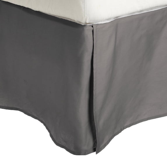 2L Series Soft & Wrinkle Free Microfiber Bed Skirt, 15" Drop Silver / Queen