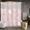 thumbnail image 5 of No Hook Marine Life Shower Curtain with Snap in Liner Set, Summer Ocean Starfish Conch Seashell Pink Waterproof Fabric Bathroom Curtains with See Through Top Window, Hotel Style Long 72 x 78 Inch, 5 of 9