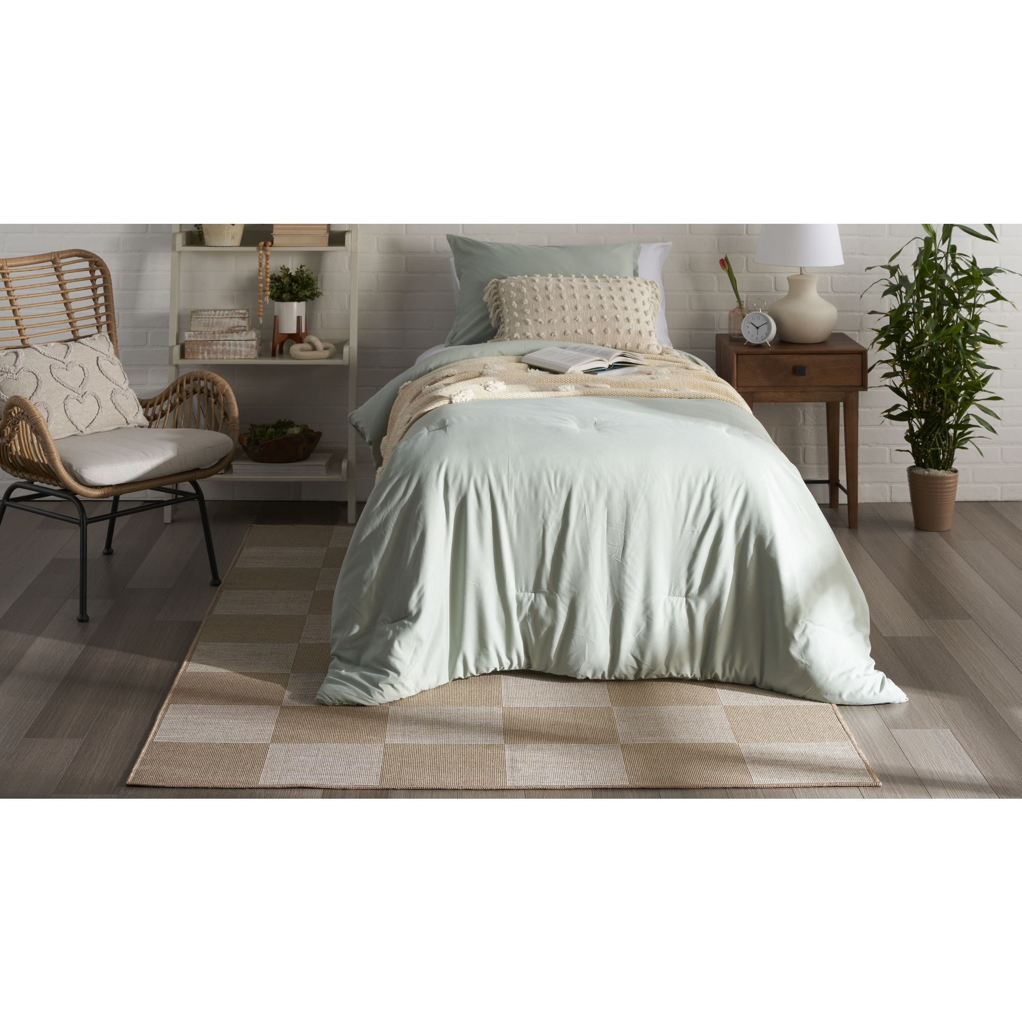 Nourison Washable Modern Jute 5'3" x 7'3" Natural Ivory Modern Indoor Non-Slip Flatweave Rug