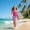 Hot Pink, variant on RTKFRFLM Girls One Piece Swimsuit with Skirt Tropical Print Cami Bikini with Matching Sarong for Summer Beachwear
