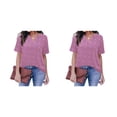 thumbnail image 2 of Blusa con cuello en V Minnieouse Floral manga corta holgada verano mujer S M L XL XXL, 2 of 6
