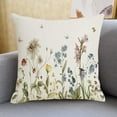 thumbnail image 5 of Spring Summer Floral Pillow Covers 18x18 Inch Sage Green Wild Flower Leaf Throw Pillows Cover Set of 2 Farmhouse Plant Pillowcase Outdoor Linen Decorative Square Cushion Cover for Couch Bed Sofa Decor, 5 of 6