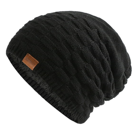 LEKODE Thin Beanie Skull Cap Knit Hat Caps for Men's Caps Hat for Men Mens Beanie Black One Size