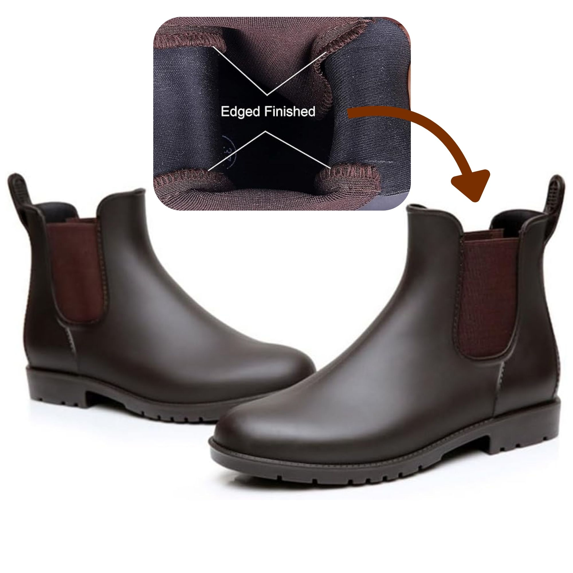 CHICVOMEY Women's Waterproof Chelsea Rain Boots Anti-Slip Rubber Ankle Boots for Gardening Walking & Outdoor Comfort Short Rainboots for Women