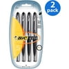 BIC Triumph 537 0.5mm Needle Point Roller Pen, Black, 4 Ct., 2-Pack